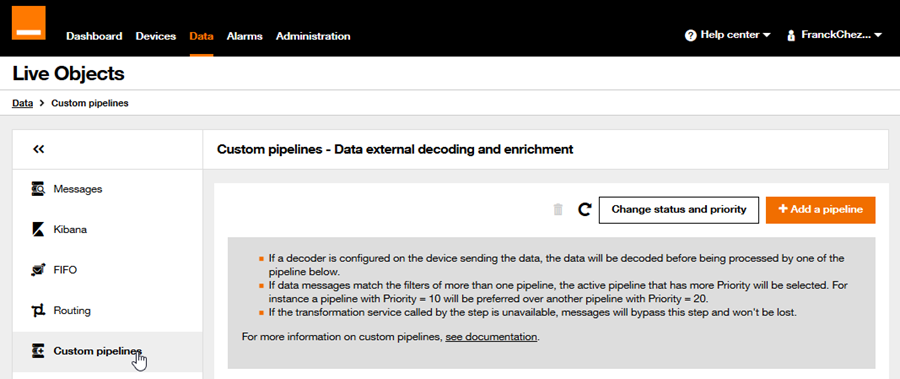 Data/Custom pipelines