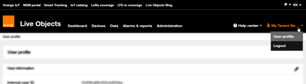 access your profile from the top-right user menu